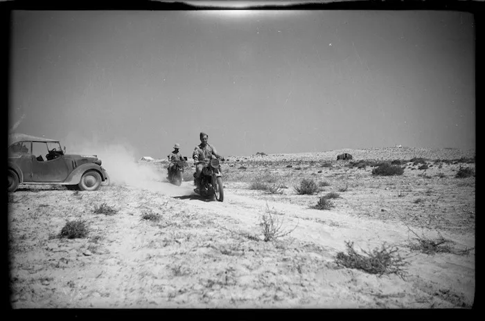 Despatch riders, Western Desert, during World War II
