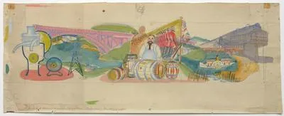 Hamilton Old and New [sketch for mural]