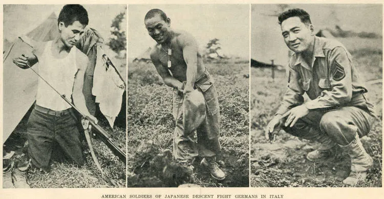 American soldiers of Japanese descent fight Germans in Italy