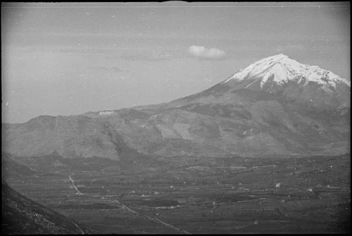 General view of the scene of fighting around Monte Cassino in Italy, World War II - Photograph taken by George Kaye