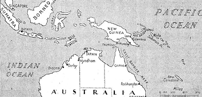 Finschhaven, the place where the Japanese have made another landing in New Guinea, is on the pom. north-east of Lac. (Evening Post, 11 March 1942)