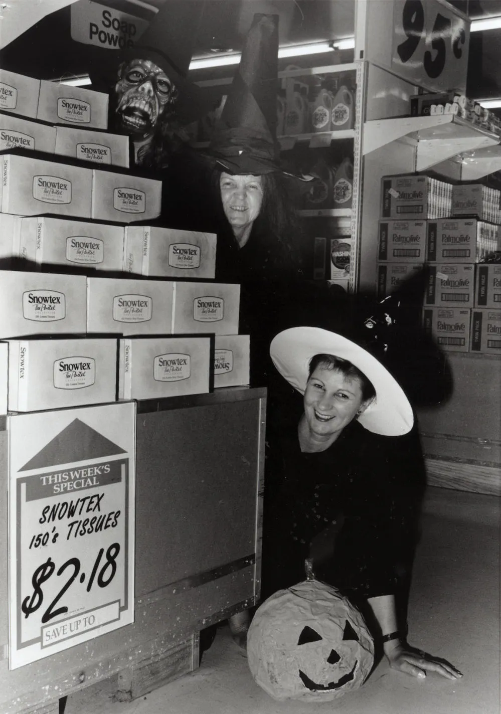 Woolworths staff in Halloween costume.