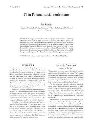 Image: Pa in Porirua: social settlements: Tuhinga 26