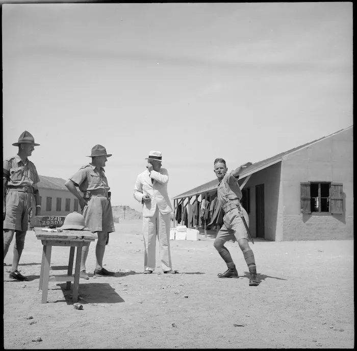 Prime Minister Peter Fraser visits the NZ Infantry Training Depot, Maadi