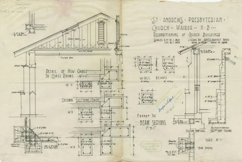 Architectural plan, St Andrew's Presbyterian Church, Wairoa
