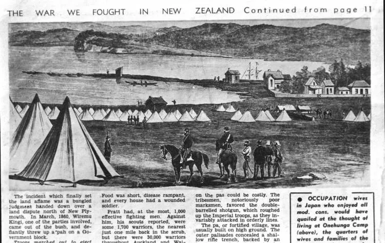 Camp Onehunga during Maori Wars.