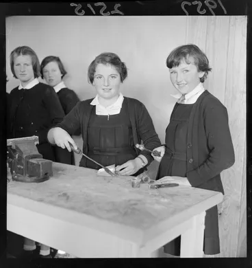 Image: Girls in manual training class, South Wellington Intermediate School