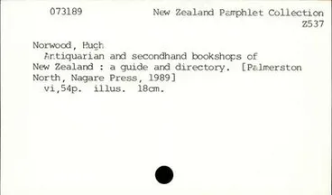 Image: Antiquarian and secondhand bookshops of New Zealand : a guide and directory