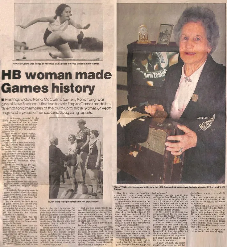 Newspaper Article 2002 – HB woman made Games history