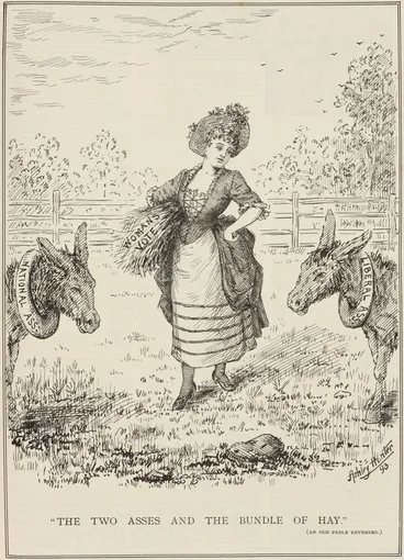 Image: The two asses and the bundle of hay