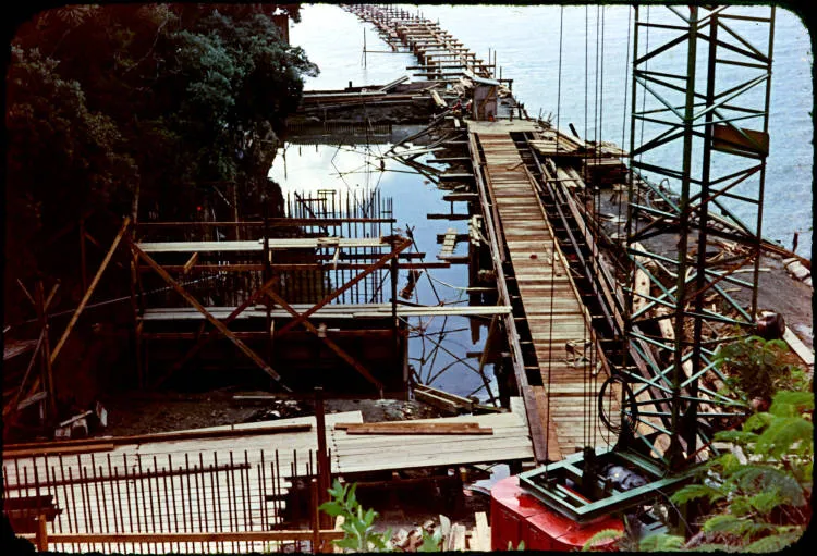 Construction of new Auckland Harbour Bridge onramp at the bottom of Curran Street, Herne Bay.