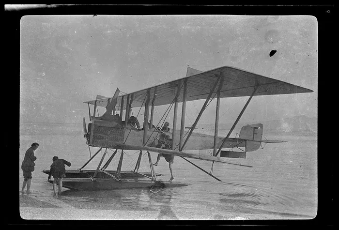 B&W Boeing seaplane "F" parked in shallow water