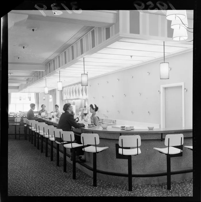 Unidentified people in restaurant at James Smiths, Wellington