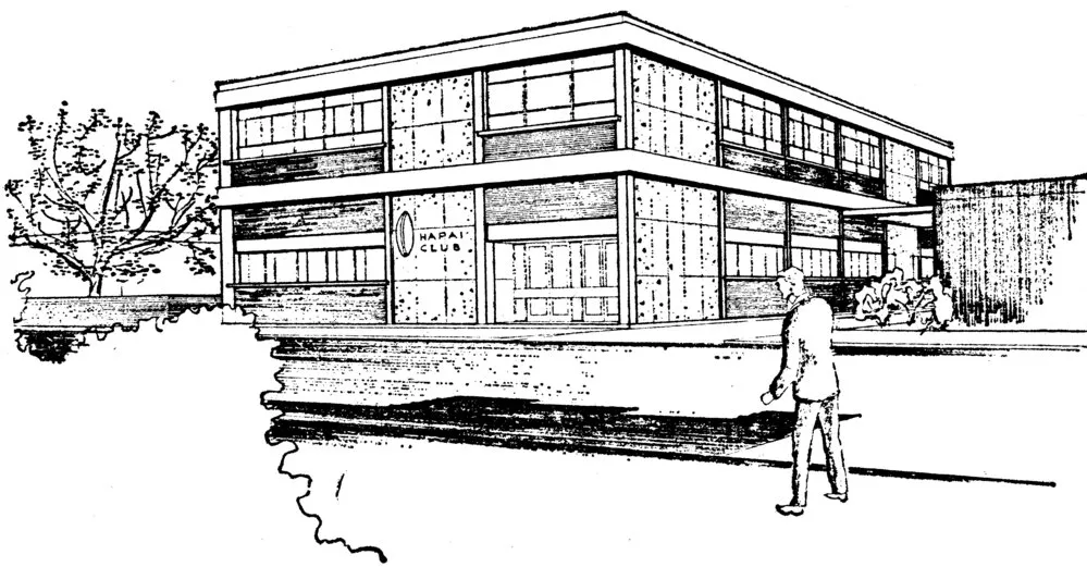 Hapai Club; Fergusson Drive building; architect's drawing 1964
