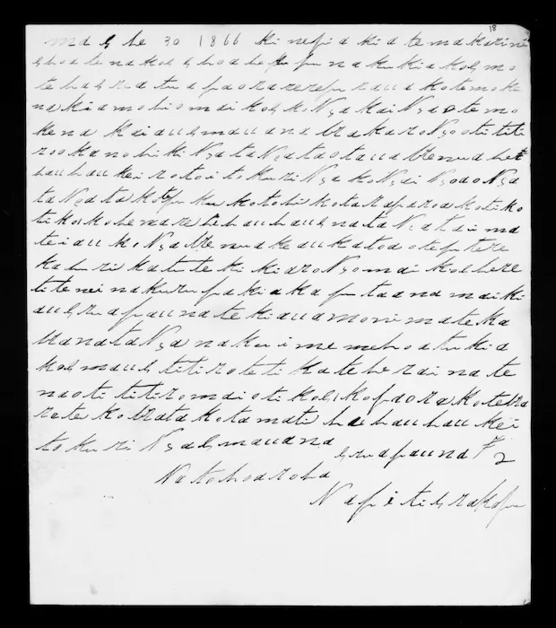 Letter from Pitiera Kopu to McLean