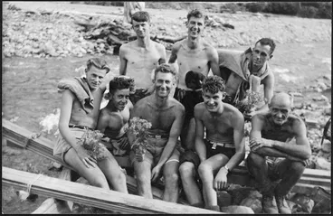 Image: Members of Hutt Valley Tramping Club at Baines Hut, Orongorongo Valley