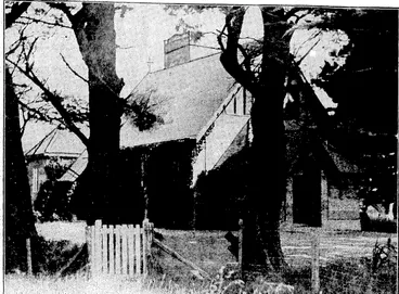 Image: Evening Post" Photo. IN A SYLVAN SETTING^-view^of.St^ John's Church;,Johnsonville,-set in the ,midst af..very-picturesque' surroundings, giving a , general air; of: religious retirement. ". ■ ... ,-, • S," P.. Andrew Photo. ■f, , S. P--Andrew Photo. (Evening Post, 22 December 1932)