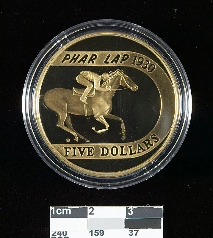 Proof Coin - 5 Dollars, Phar Lap 1930 Melbourne Cup Commemorative, Australia, 2000