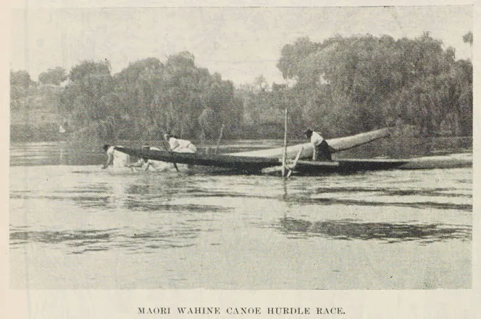 Māori wahine canoe hurdle race