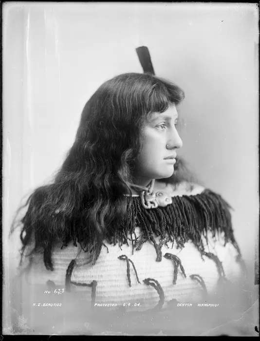 Unidentified Maori woman, Wanganui region - Photograph taken by Frank J Denton