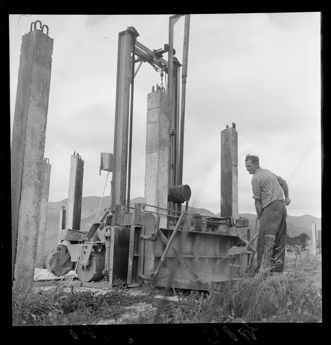 A 'mud' house being constructed in Wainuiomata