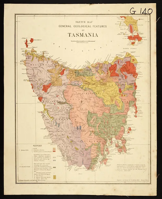 Sketch map of Tasmania, 1884