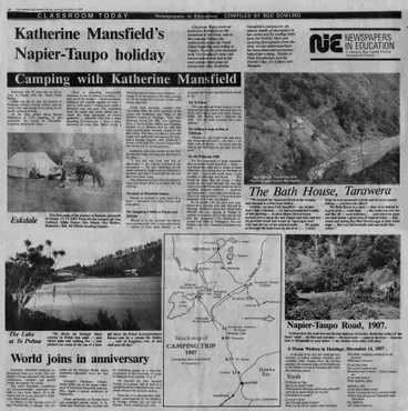 Image: Newspaper Article 1998 – Katherine Mansfield’s Napier-Taupo holiday (The Hawke's Bay Herald-Tribune)