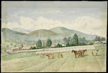 Image: Artist unknown :[A settler's farm. 1800s]