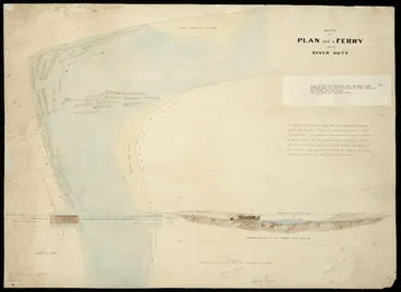 Image: [Creator unknown] :Sketch of a plan for a ferry across the River Hutt [ms map]. [1840-43]