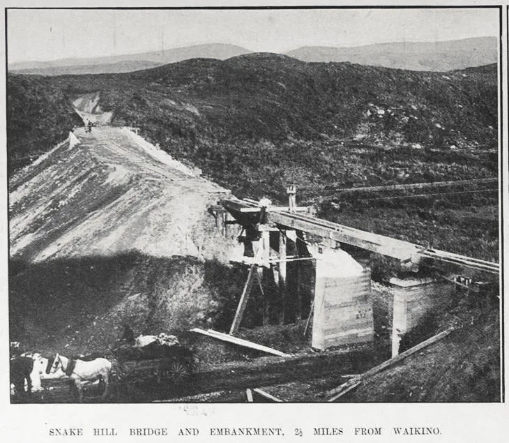 SANKE HILL BRIDGE AND EMBANKMENT, 2½ MILES FROM WAIKINO