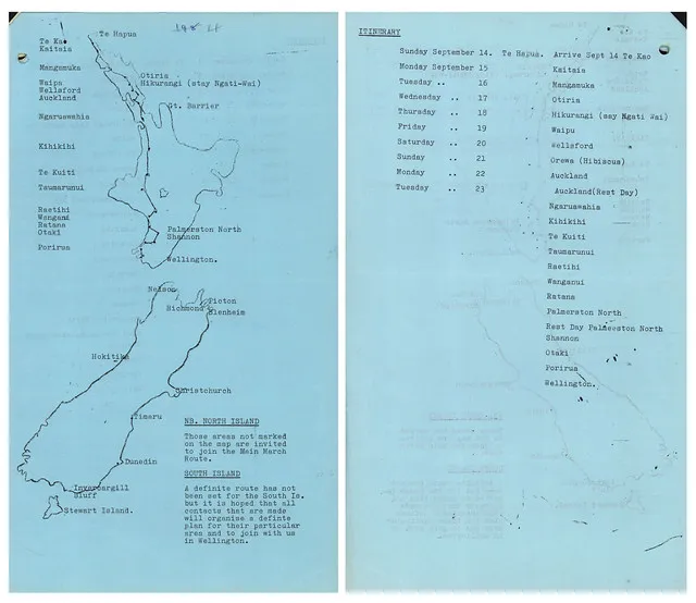 Māori Land March (1975) - Route of March