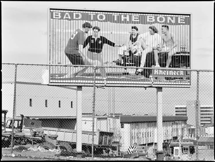 Trivision billboard, Park Road, Grafton, 1990
