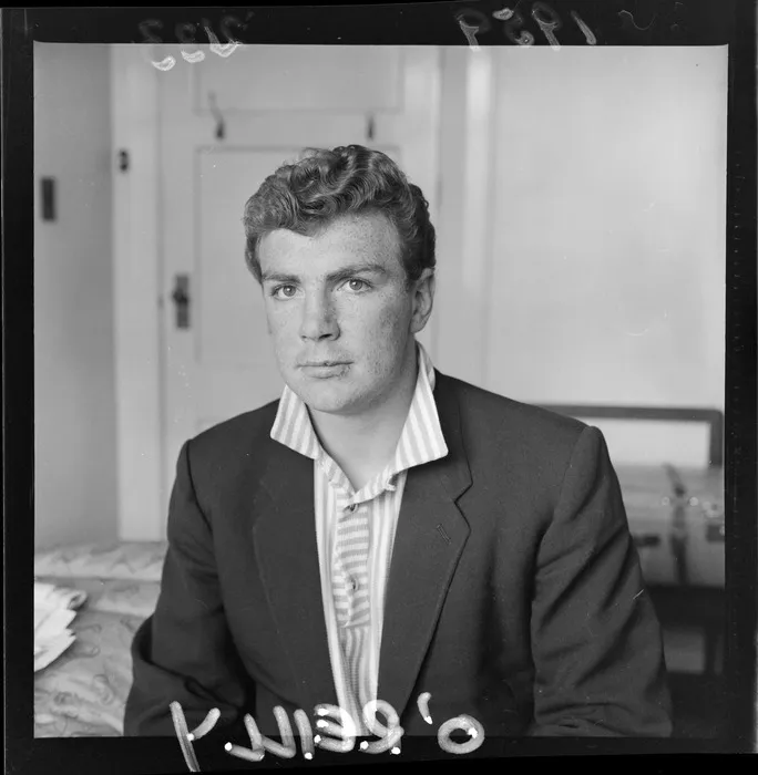 Portrait of Tony O'Reilly, Irish rugby union football player, a member of the British Lions team, on tour in New Zealand