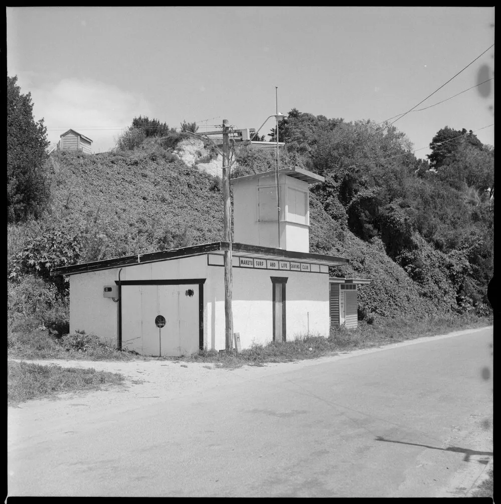 Maketu Surf and Life Saving Club's old building.