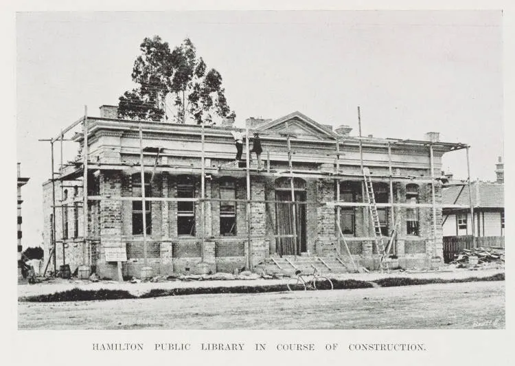 Hamilton public library in course of construction