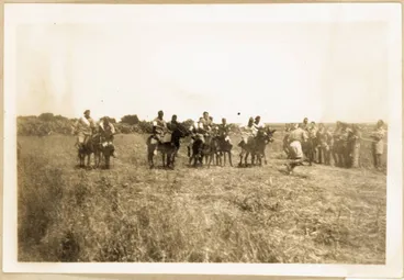 Image: Soldiers on the backs of donkeys, Tunisia, 1943