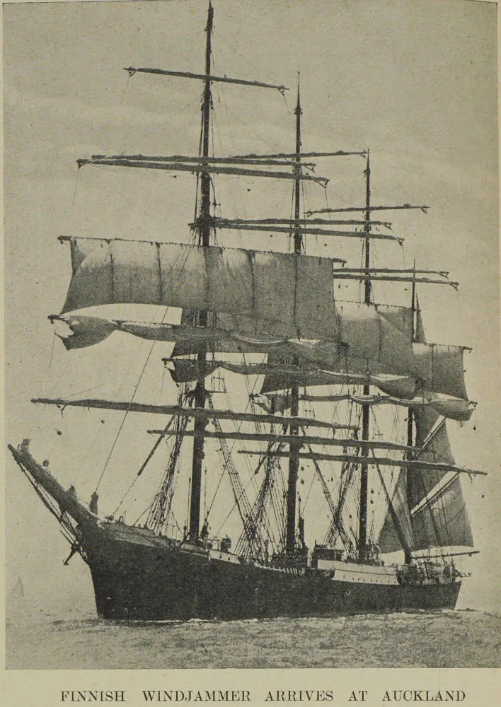Finnish windjammer arrives at Auckland