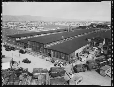 Image: Part 1 of a 2 part panorama showing General Motors plant in Petone, Wellington