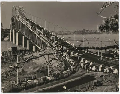[Traffic on Auckland Harbour Bridge]