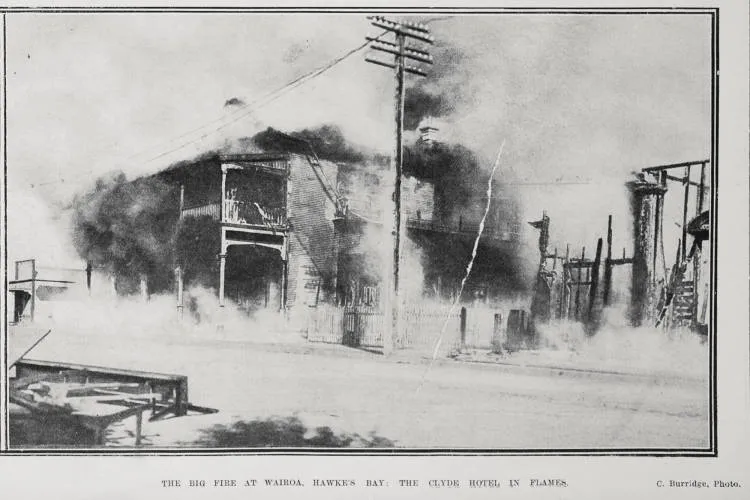 The big fire at Wairoa, Hawke's Bay