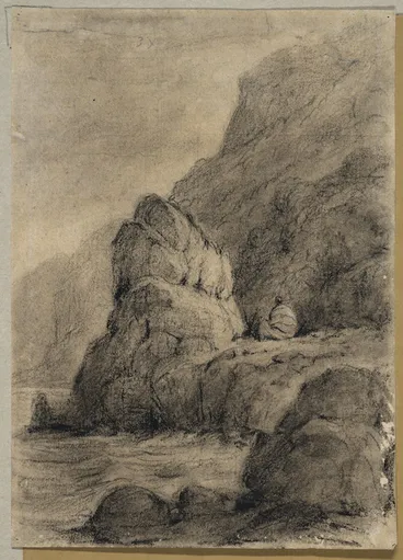 Image: Swainson, William, 1789-1855 :Rocky Point road from the Hutt to Wellington. 1846.
