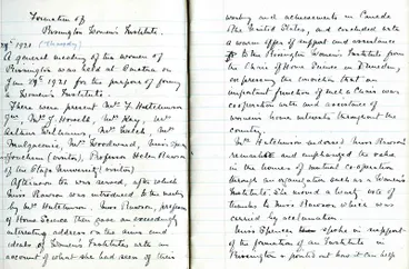 Image: Minute book, Rissington Country Women's Institute