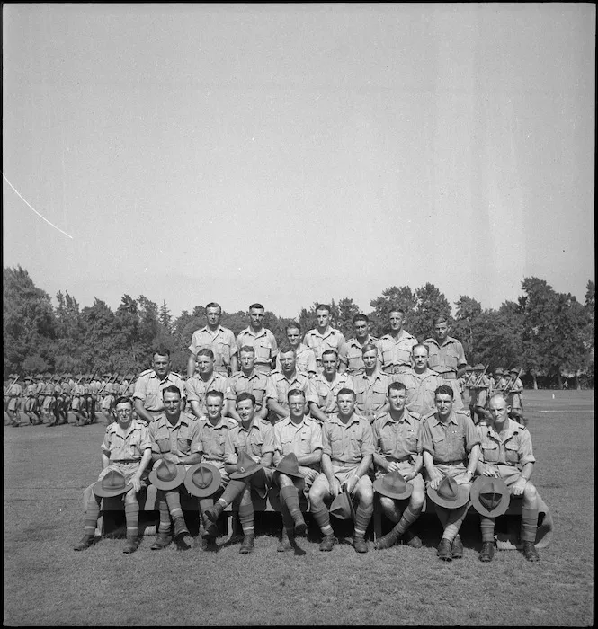 Decorated members of 6 NZ Infantry Brigade at Maadi Club, Egypt - Photograph taken by George Kaye