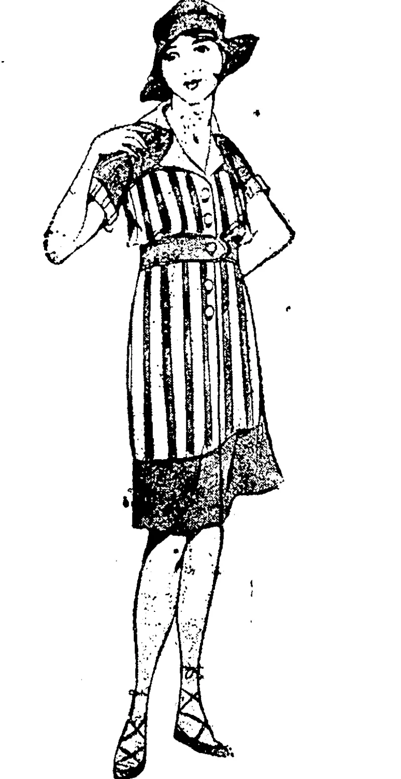 One of the newest bathing suits. (Observer, 21 November 1914)