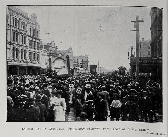 LABOUR DAY IN AUCKLAND: PROCESSION STARTING FROM FOOT OF QUEEN STREET