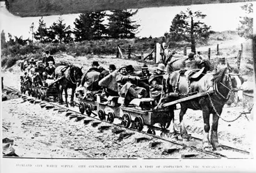 Image: City councillors on visit to Waitakerei [sic] Dam.