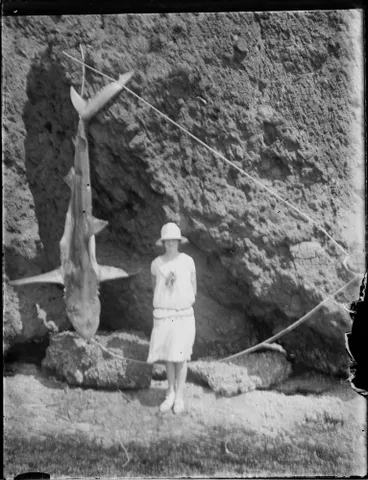 Image: Shark caught off the Whatipū Wharf