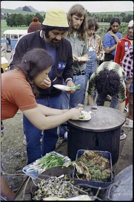 Lyn Doherty, Dave Clarke, and Vivian Hutchinson line up for kai