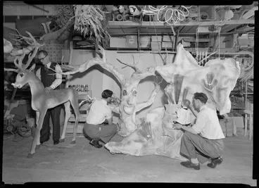 Image: Preparation of Christmas window displays, James Smith Ltd.