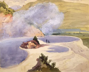 Image: [Fox, William] 1812-1893 :Crater, Te Tarata Rotomahana [1864?]